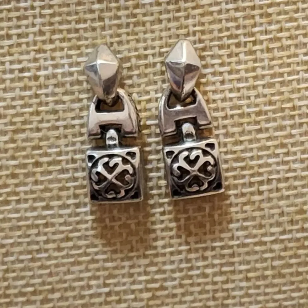 BRIGHTON‎ Doorknocker Retired Silver Post Earrings